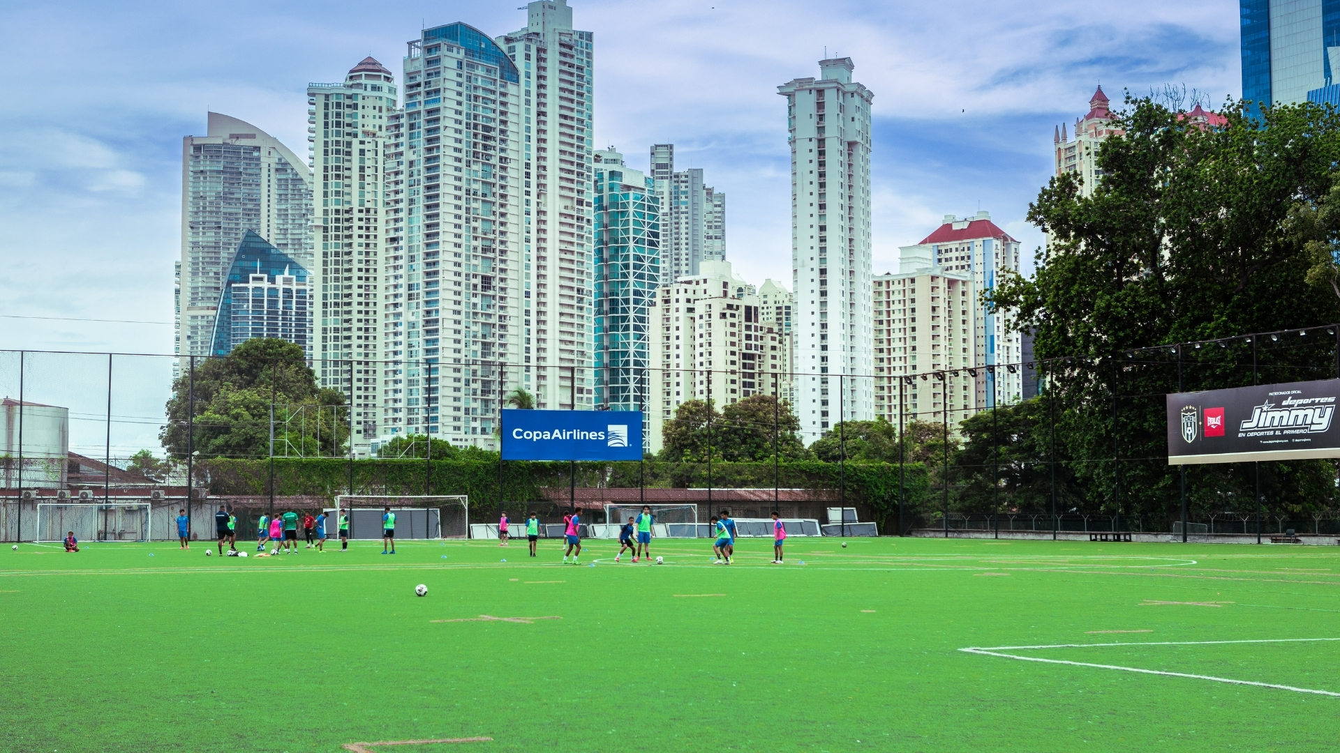 Cancha principal de césped sintético